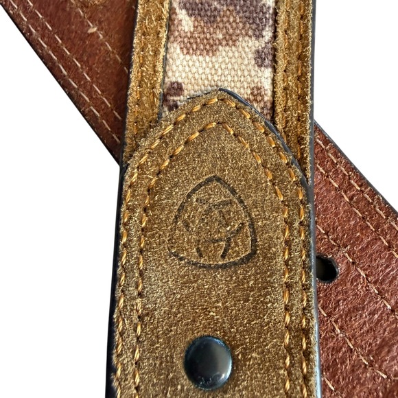Ariat Mens Digital Camo Leather Belt American Flag Buckle Brown 40 A1030844 - Picture 6 of 8